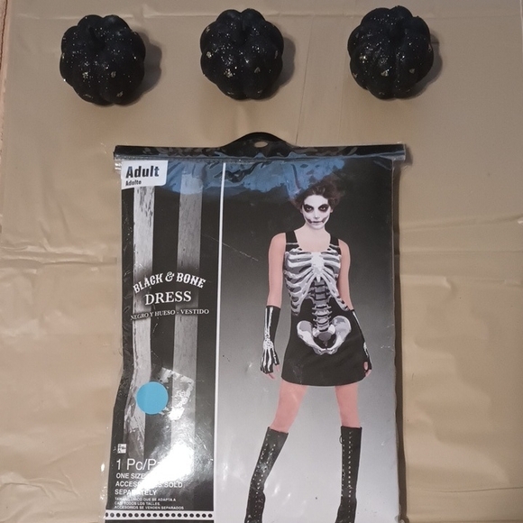 Black & Bone Skeleton Dress Costume - Picture 1 of 2